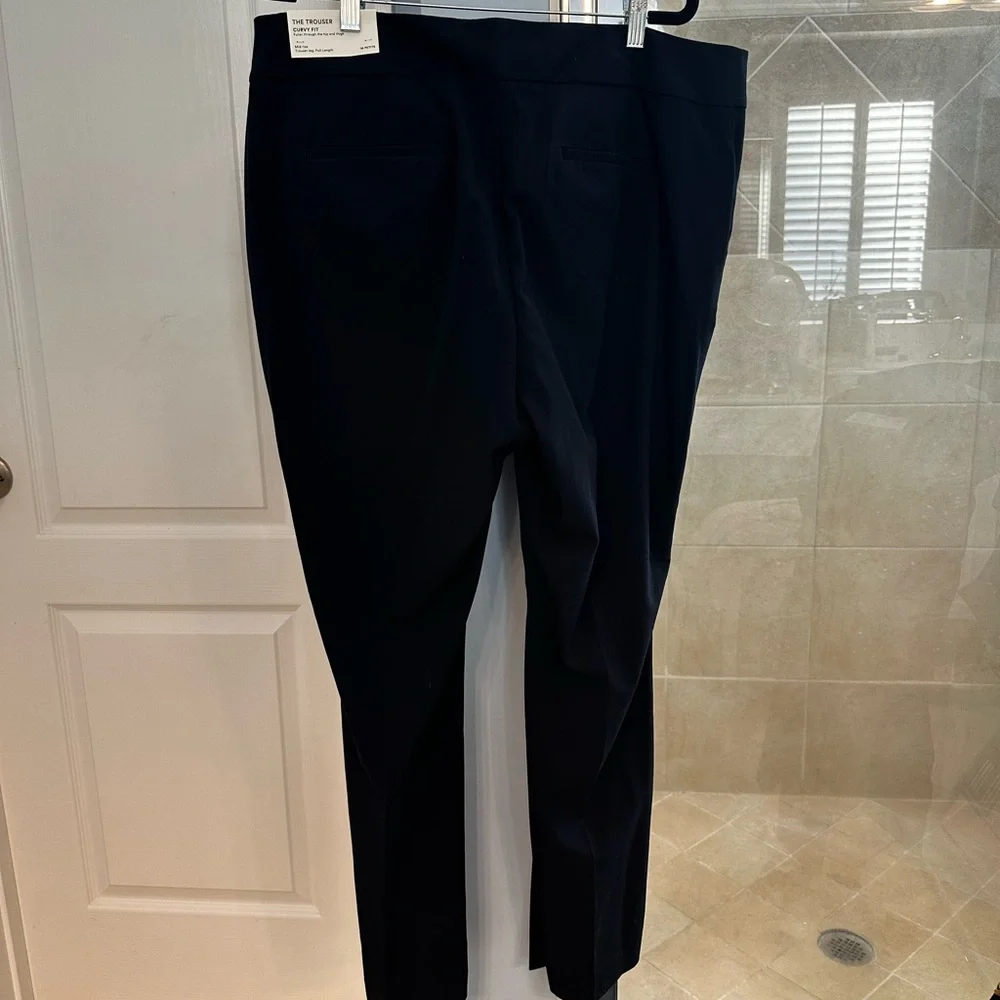 Ann Taylor Factory Women's Navy Trouser Curvy Fit Pants, 14 Petite - Picture 4 of 5